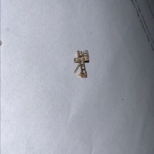Gold-Tone Cross Pendant with Rhinestones